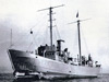 Helping to protect the United States Atlantic coast during WW II, LV-112 was withdrawn from lightship duty, converted to an examination vessel (1942-45 designated as USS Nantucket), painted battleship gray and armed, serving Portland, Maine. Many lightships were temporarily converted to examination vessels during the war and assigned to inspect merchant vessels, before they were allowed to enter U.S. ports. The examination vessels were also on constant watch for German U-Boats navigating along the U.S. coastlines. U-Boats that escaped the watchful eyes of the examination vessels, sank hundreds of merchant ships along the U.S. East Coast. In October 1942, 105 U-Boats were reported off the Atlantic Seaboard. In addition, during the first six months of 1942, German U-Boats were responsible for sinking 171 merchant vessels, from Maine to Florida. <br /><br />LV-112 saved crewmembers of the USS Eagle-56, which was torpedoed and sunk off Portland by a German U-Boat, U-853. After sinking another U.S. merchant ship off Port Judith, Rhode Island, the U-853 was tracked down and sunk by the U.S. Navy in Rhode Island waters, where it lies submerged to this day. (Photo courtesy of Don Yeskoo, Maritime Maine)