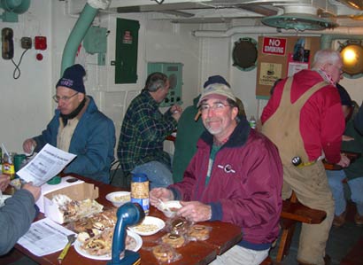 Volunteers break for lunch